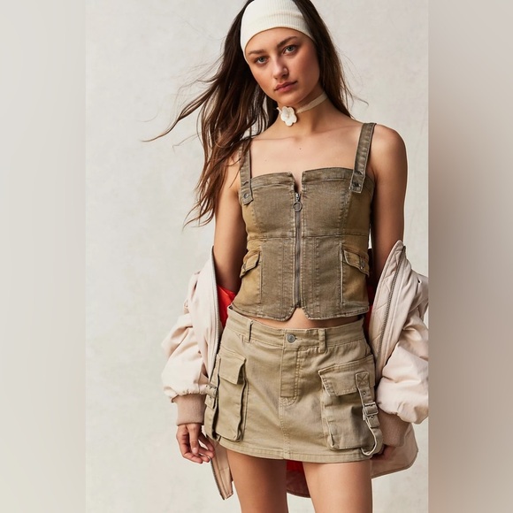 Free People Dresses & Skirts - Free people We The Free Denim Cargo Skort